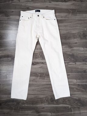 Gap Denim Men's Cream Jeans Straight Leg Ecru Size 29x30 cotton
